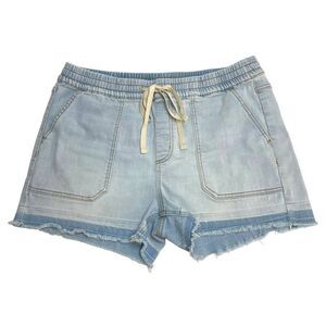 International Concepts Women's High Rise Drawstring Jean Shorts Size Medium